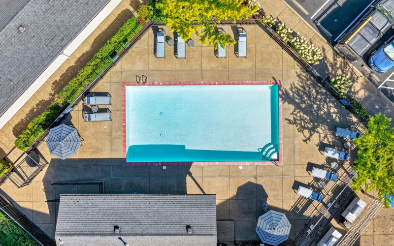 a drop down view of a pool