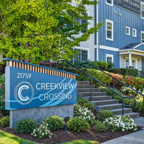 a large sign in front of a building